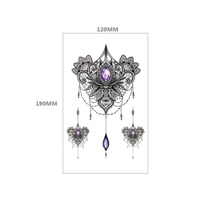 Waterproof Tattoo Sticker Girl Colored Rose Lotus Bohemian Brahma Totem Chest Back Cover Tattoo