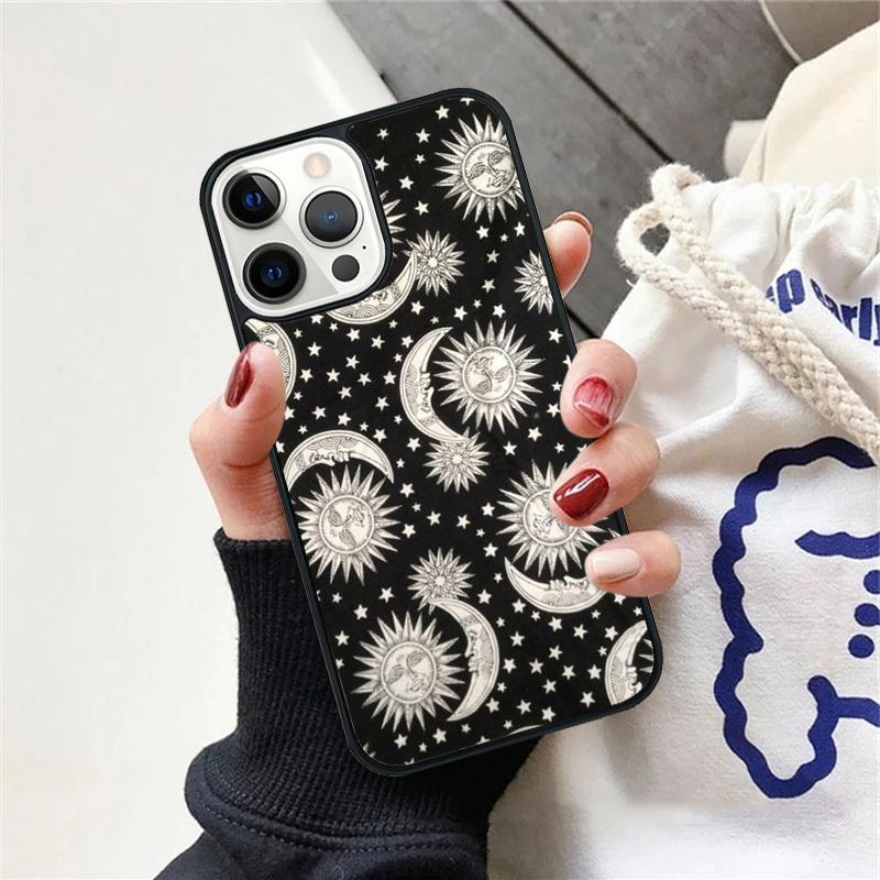 

Забавный чехол-крышка с изображением лица Солнца и Луны для iPhone 17 Air 12 Plus Max для iPhone 17 Air 15 16 11 13 14 Pro Max Fundas iPhone 13pro