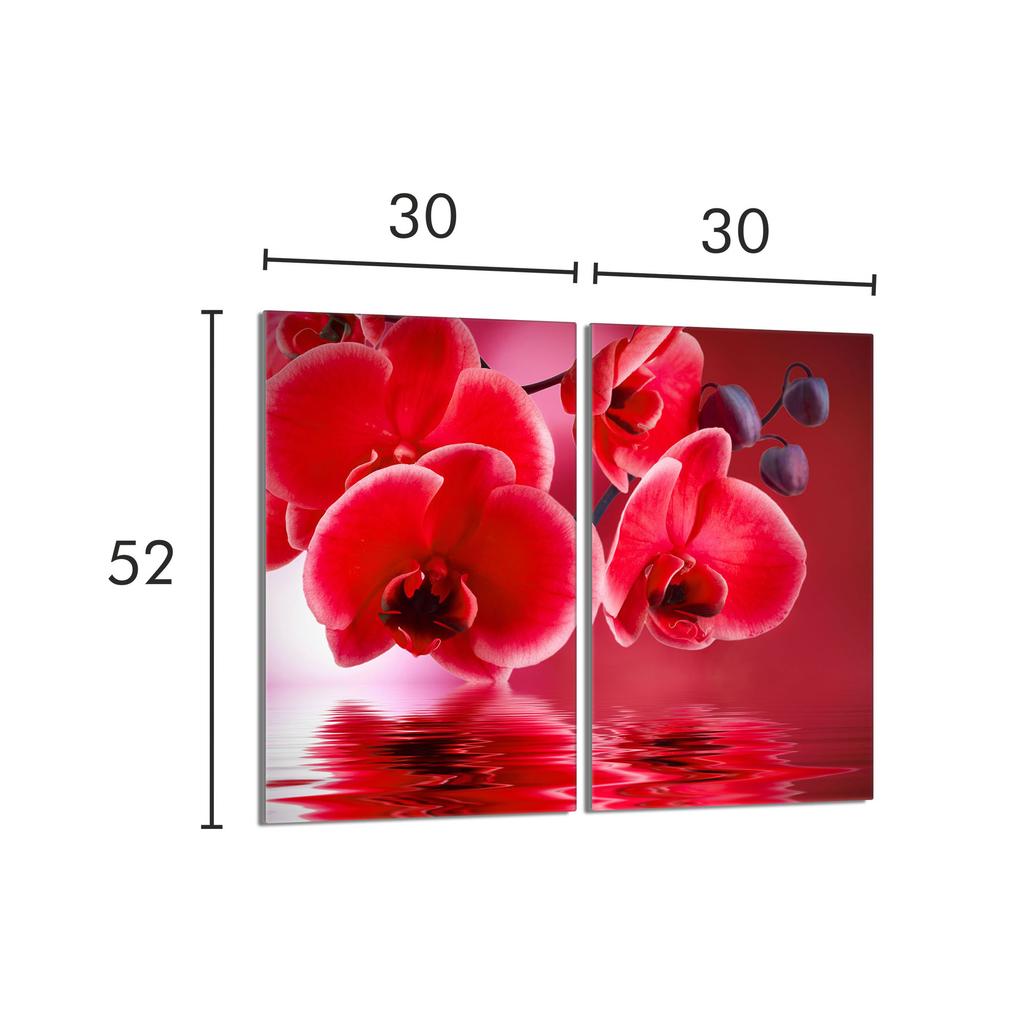 Szklana płyta ochronna na kuchenkę 2x30x52 Orchidea