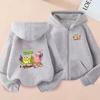 Kids Cardigan Sweatshirt Girls Boy 3-12 Years Hoodie Zipper Style Popular Anime Print Sports Casual Fashion Loose Coat Clothing