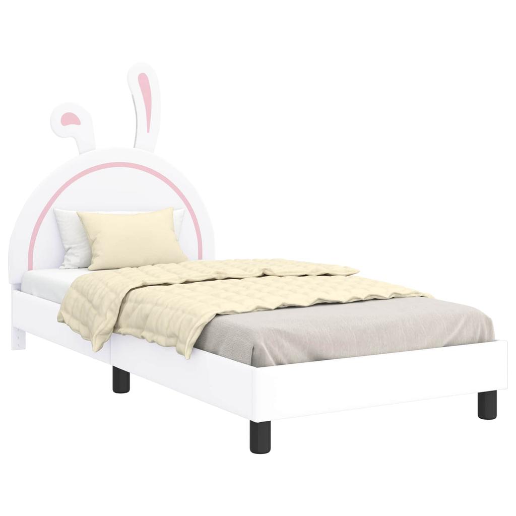 Kids Bed Frame with Headboard White 80 X 200 Cm PU