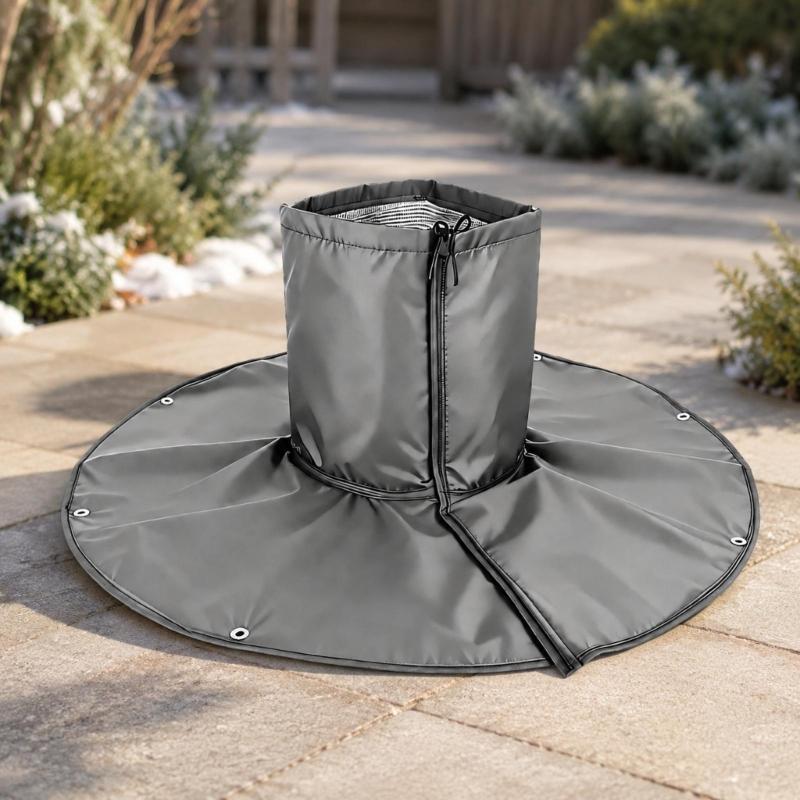 2-Pack Tree Root Winter Covers with Trunk Sleeves, Ground Flaps, Hook-and-Loop Fasteners, and Elastic Cords for Outdoor Use