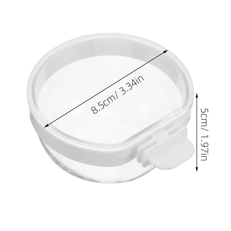 4Pcs Bird Cage Water Bowl for Parrots Transparent Hanging Detachable Spill-Proof Feeding Cup Space Saving Hygienic Design Small