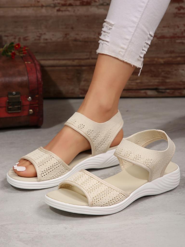 Casual Overfoot Fashion Sandals Women's New Sports One-line Fabric Flat Fish Mouth Shoes Are Comfortable and Versatile.