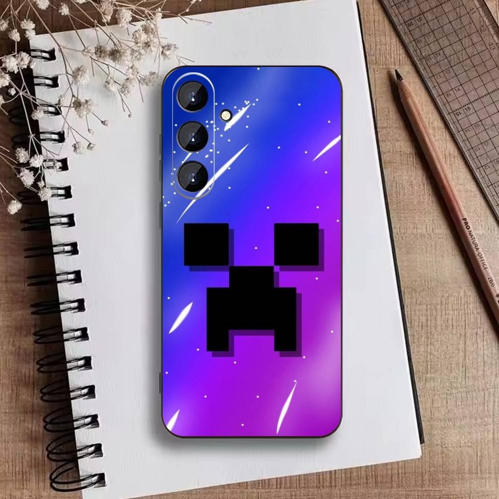 Y-Green P-Pixel M-Monster C-Creeper Phone Case For Samsung Galaxy A73,A72,A71,A70,A52,A51 Others Soft Black Cover Samsung a21