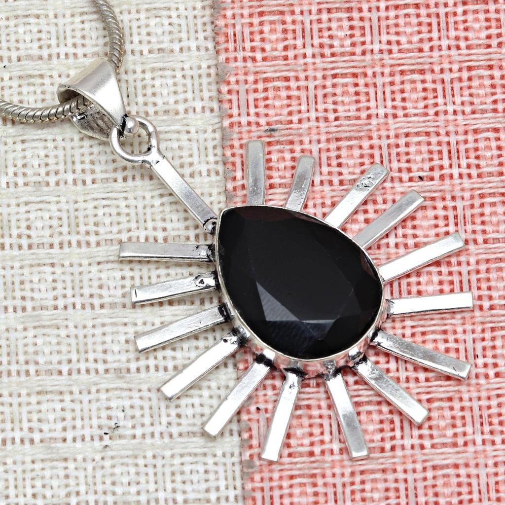 Svart Spinal anheng Gemstone smykker Håndverk Valentine'Day Gold