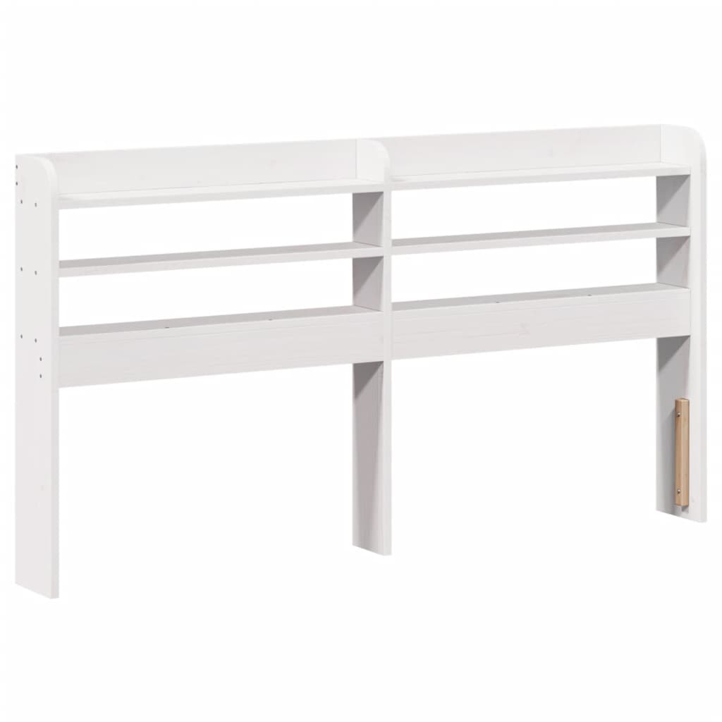 Solid Wood Bed with Headboard White 135 X 190 Cm Pine