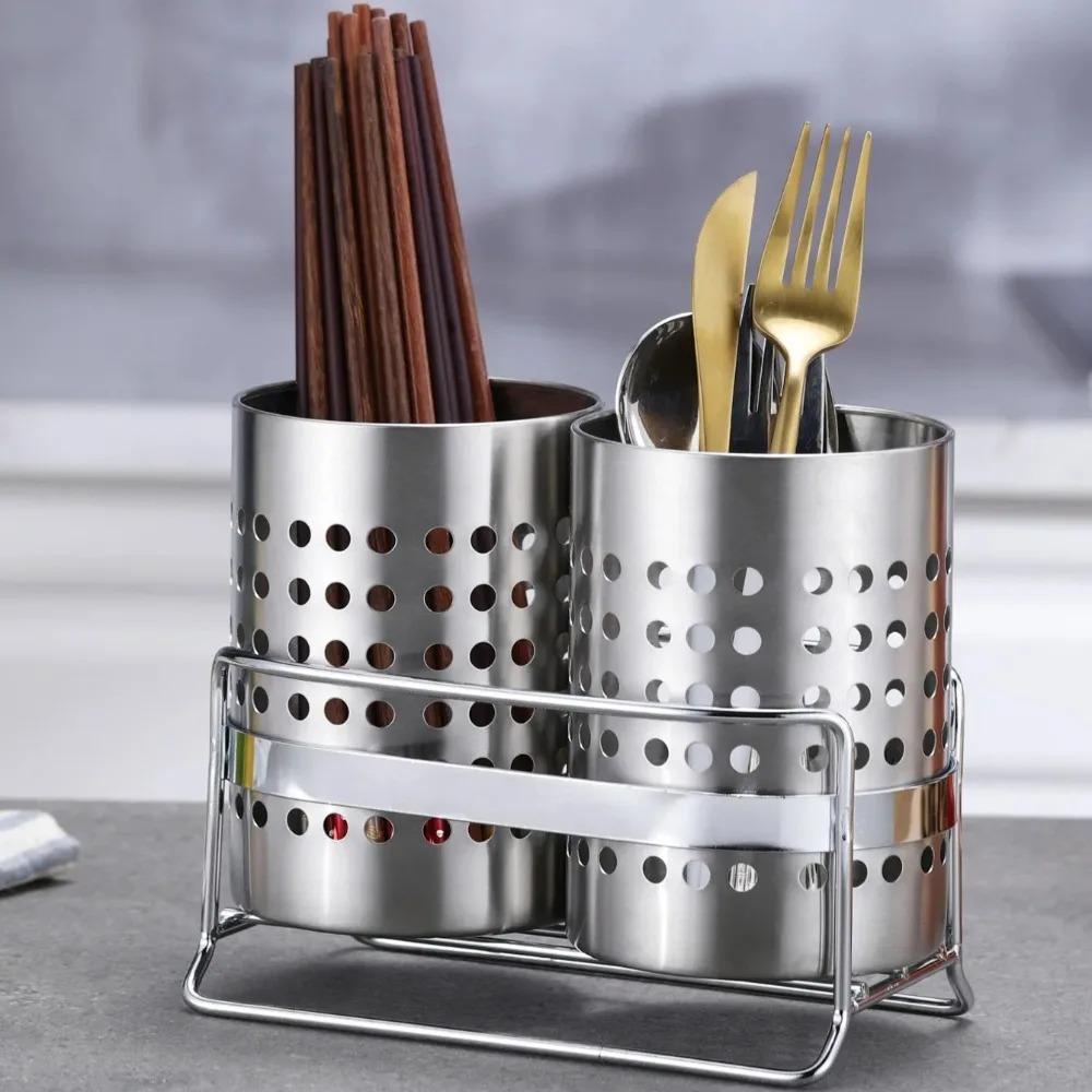 Well-ventilated Cutlery Holder Drain Utensil Rack Dinnerware Organizer Kitchen Accessories