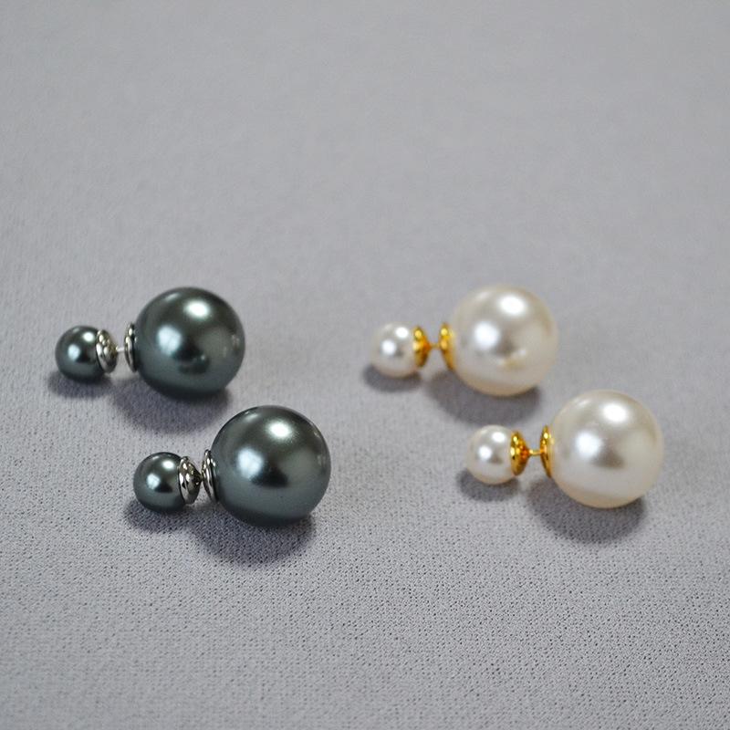 European & American High-End Imitation Pearl 925 Silver Stud Earrings