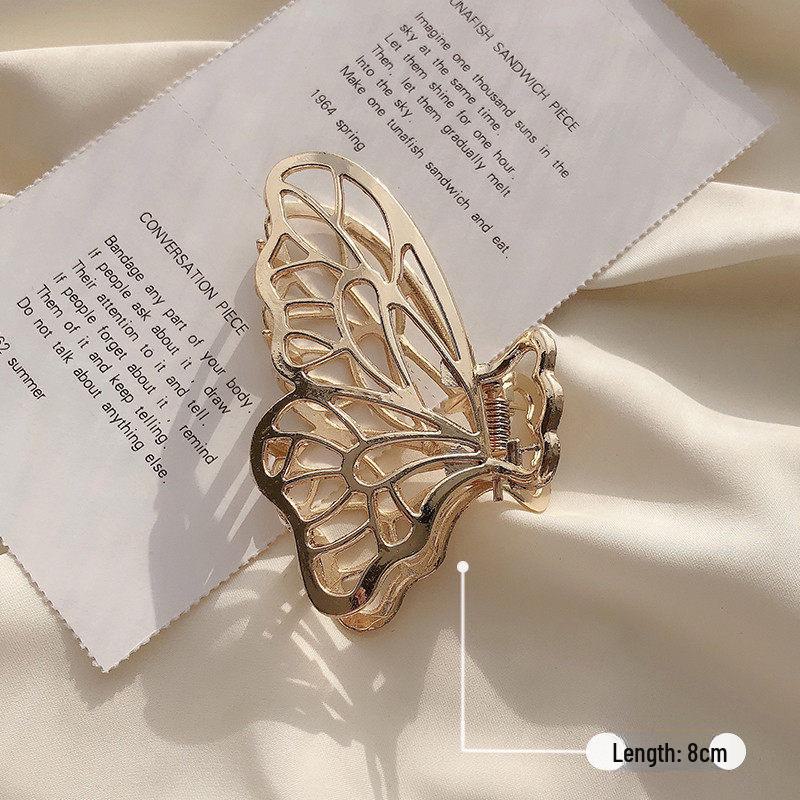 High-End Metal Shark Hair Clip - Elegant Hairpin Bow Accessory