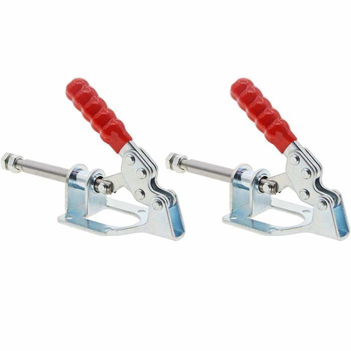 Lot de 2 pinces à bascule GH-302-FM 32 mm push-pull, poignée antidérapante rouge, maintien 136 kg