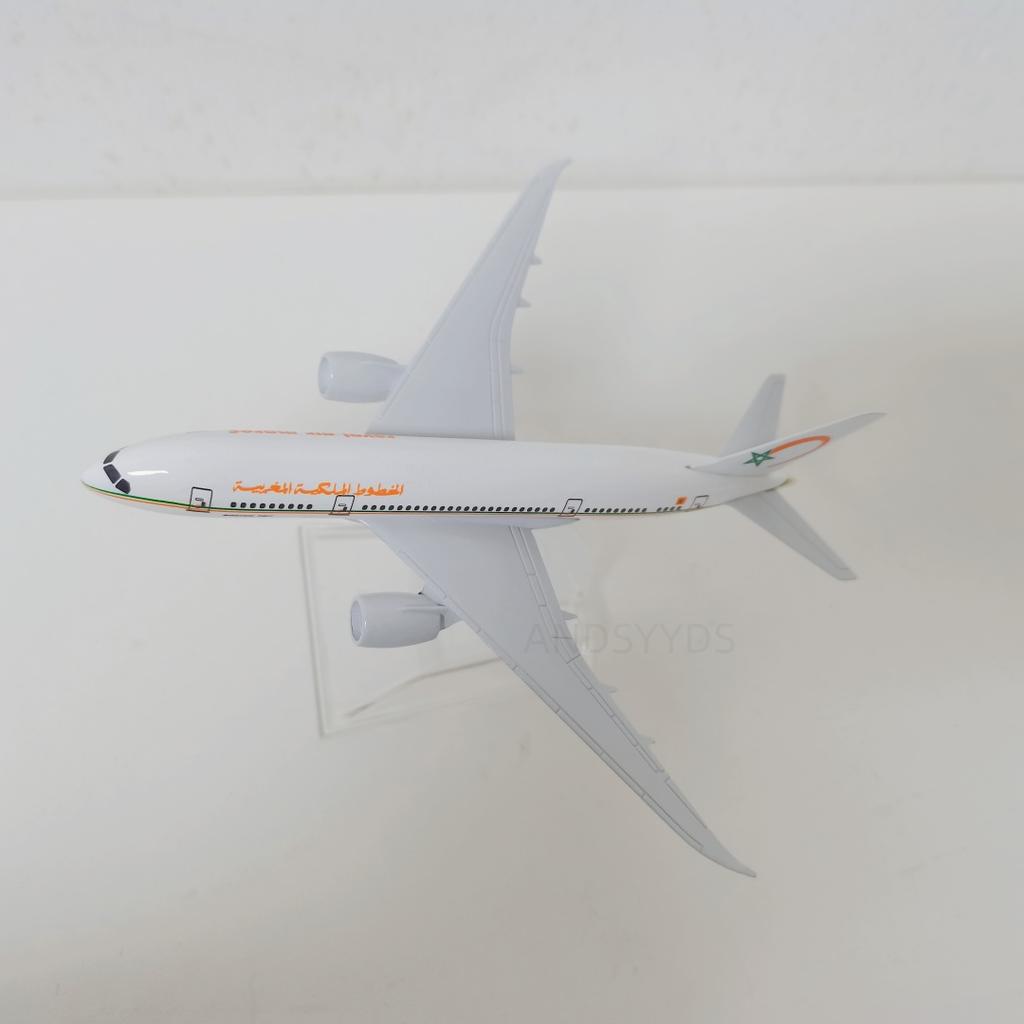 1/400 Scale Metal Alloy 16cm B787 Aircraft Royal Maroc Airways Airplane Model With Base Display Decor Plane Aviation Gift