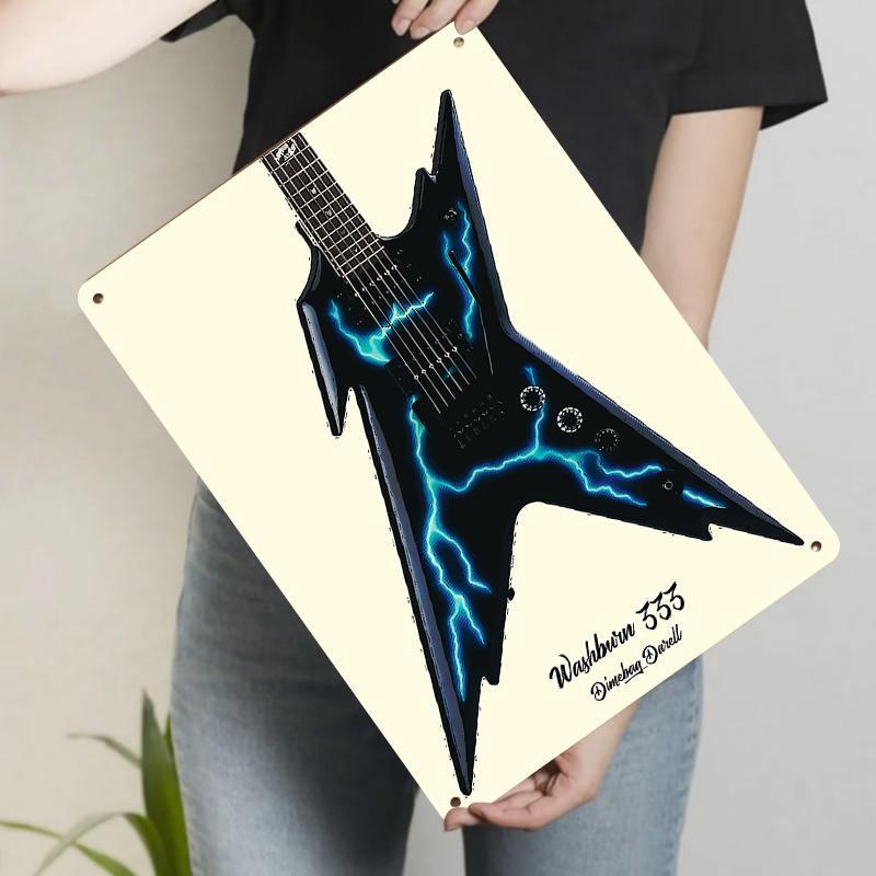 Washburn  Dimebag Darrell Electric Guitar Metal Wall Art Custom Rock Music Decor 20x30cm（7.8x11.8inch）