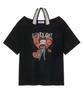 CNVS [Set] Betty Boop Betty Cat Halter Off-Shoulder Short Sleeve T-Shirt_Black