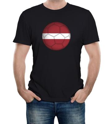 Lettland Fußball Fan Herren T-Shirt Weltmeisterschaft EM Lettisches Land