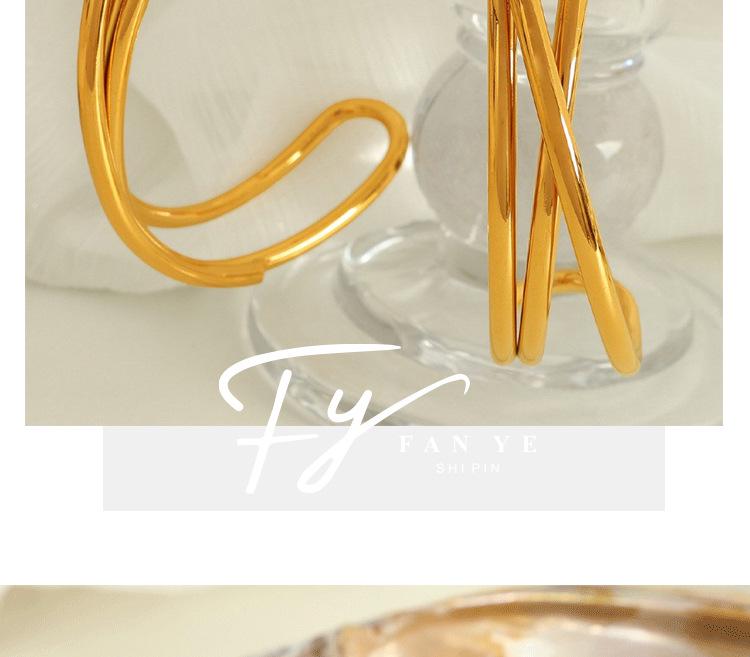 European & American Style Multi-Layer Stainless Steel Bracelet: Geometric, Polished, Round Bangle for Women