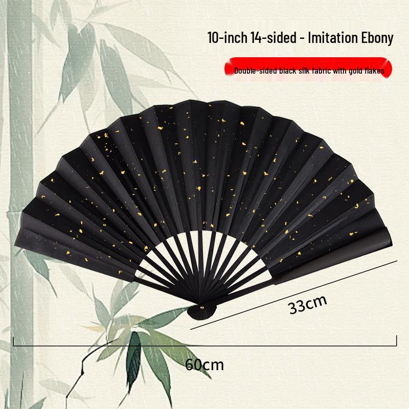 Silk Folding Fan: 8"-10" Waterproof, Tear-resistant, Calligraphy-Ready, Traditional Style