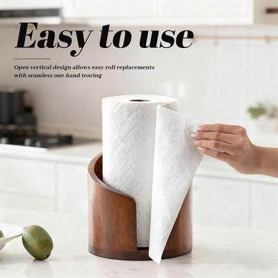Rustic Paper Towel Holder Napkin Dispenser Stand Vintage Wooden Countertop Paper Towel Holders For Bathroom Dining Table Cabinet