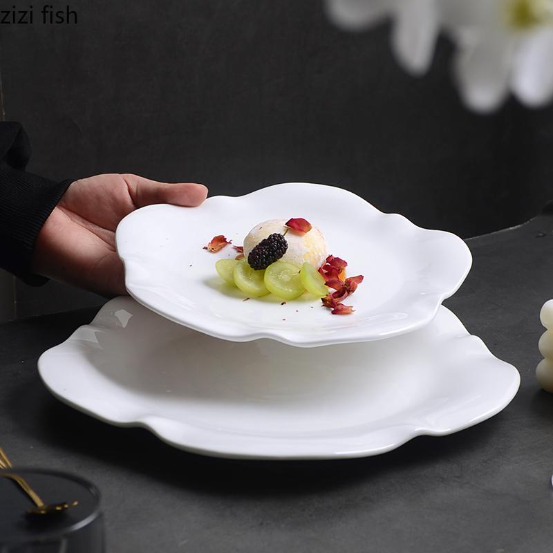 Flower Shaped Ceramic Dining Plate Sushi Plate Western Style Steak Plates Sashimi Plates Fruit Dish Salad Bowl Snack Bowl Tray
