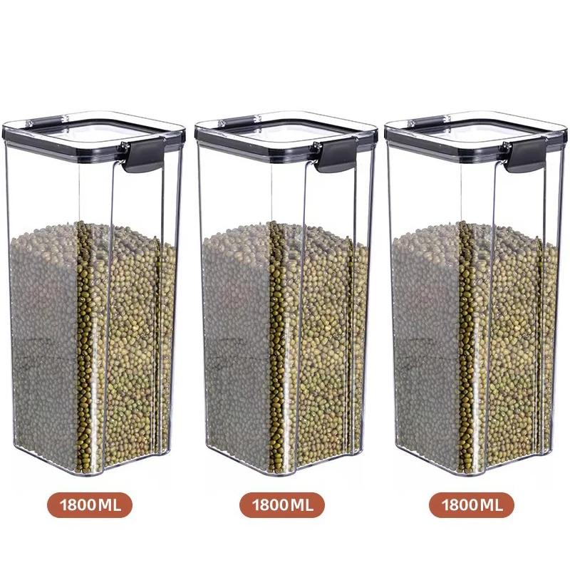 460-1800ml Versiegelte Gläser Küchen Getreide Aufbewahrungsorganisator Großer Behälter Kunststoff Feuchtigkeitsdichte Aufbewahrungsbox Haushalts Gewürzgläser