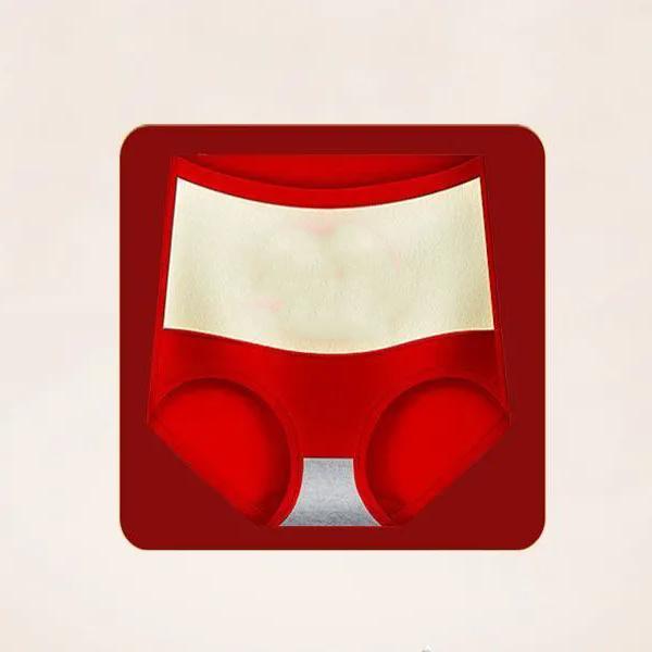 

WTEMPO женские утепленные кашемировые трусы из чистого хлопка с антибактериальным эффектом, с высокой талией, устойчивые к холоду, утолщенные плюшевые теплые трусы-шорты Palace Belly 2XL красный