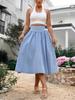 European and American Style Denim Skirt for Women, Elegant and Long, Slim Fit A-line
