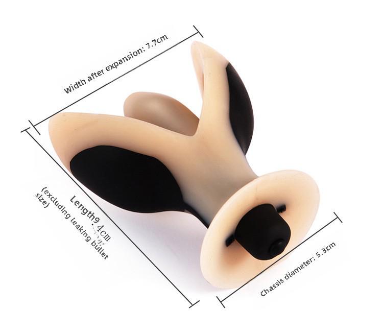 Vibrating Silicone Anal Plug with Electric Pulse Stimulation - Adult Erotic Toy