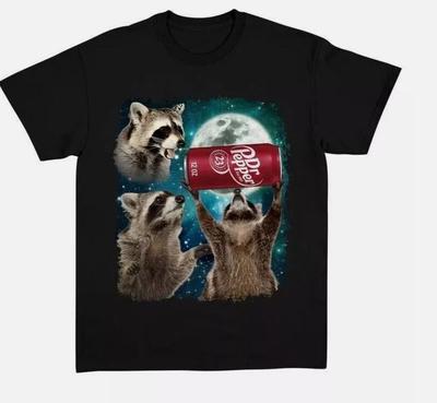 Divertente Meme Tre Procioni Dr Pepper Maglietta Vintage