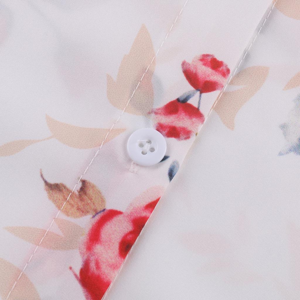 Women's Fashion Casual Summer 2022 Short Sleeve Button Print Tops Blouse