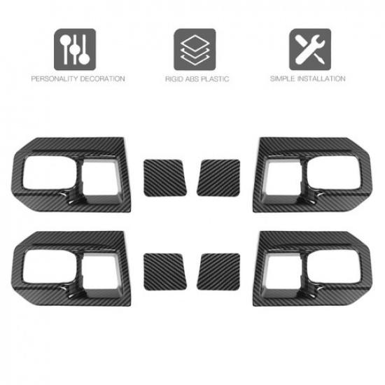Interior Door Handle Bowl Frame Decor Cover for Dodge Ram 1500 11-17Carbon Fiber
