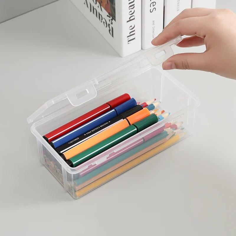 Large Capacity Transparent Stationery Case Pencil Storage Colour Pencil Storage Children's Crayon Painting Sketching Pencil Bag