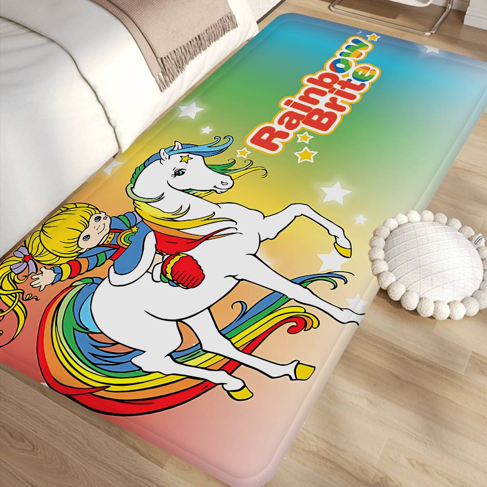Rainbow Brite Anime Hallway Carpet Non-Slip Laundry Room Mat Laundry Decor Balcony Child Living Room Bedside Area Rugs