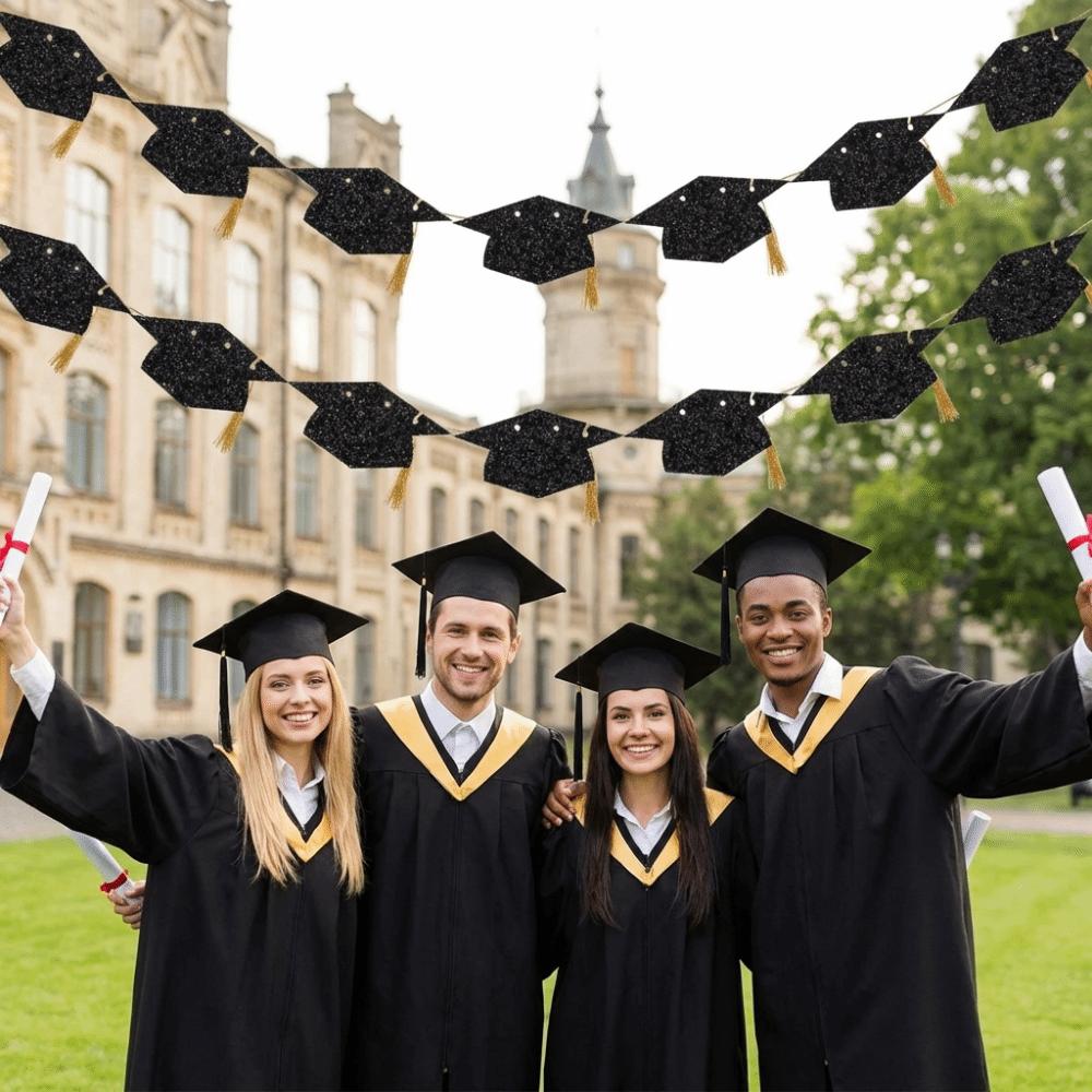 2Pcs with Tassels Graduation Party Banner Graduation Party Hanging Decorations Graduation Party