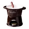 New 300ml Chocolate Fondue Mug with Fork Set Ceramic Butter Warmer Hot Chocolate Melting Cup for Candy Dessert Butter Heater