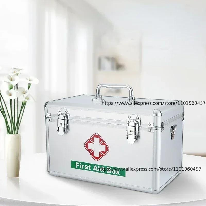 12 Inch Aluminum Alloy Portable Medicine Box Set, First Aid Kit, Outdoor Calls Case, Pill Holder, Pills Organizer, Pills Holder