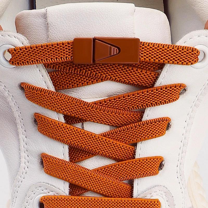 Colorful Lock Elastic Laces Sneakers Shoelaces Without Ties Tennis No Tie Shoe Laces Kids Adult Wide Shoelace Shoe Accessories