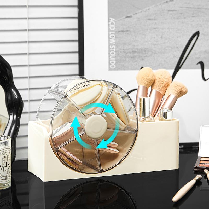 New Luxury Cosmetics Organizer Makeup Storage Box Dressing Table Rack with Rotating Storage Box Desktop Dustproof Cosmetic Boxes