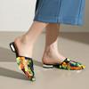Fashion Women's New Spring/Summer Pointed Shining Nightclub Sexy Genuine Leather Low Heel Large and Small Baotou Muller Slippers 46 48