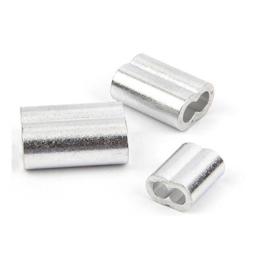 1/2/5/10/20/30/50Pcs Crimp Sleeve M1.2 to M12 Cable Clip Wire Ferrules Double Hole Steel Wire Rope Fixing Clip Home Hardware