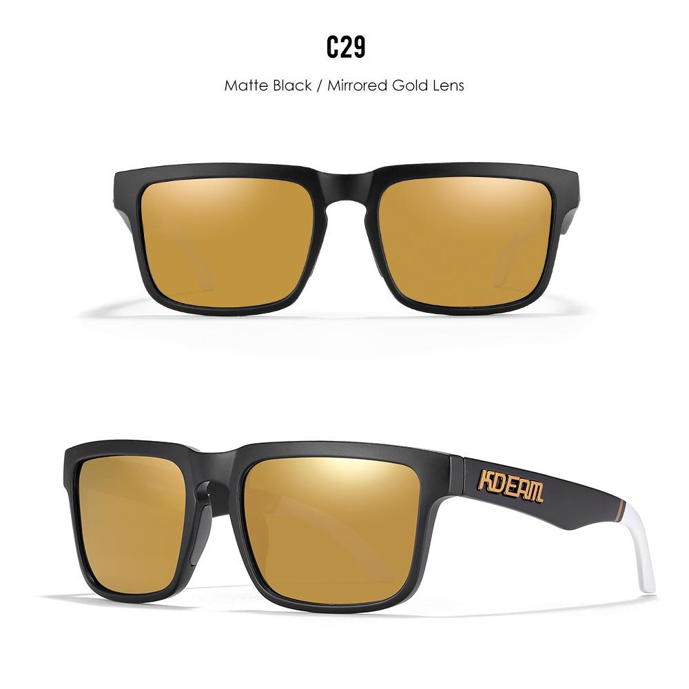 KDEAM Brand Men Square Polarized Sunglasses Colorful Design Cool Fashion Women Shades Summer Sun Glasses Mirrored Coating Lens