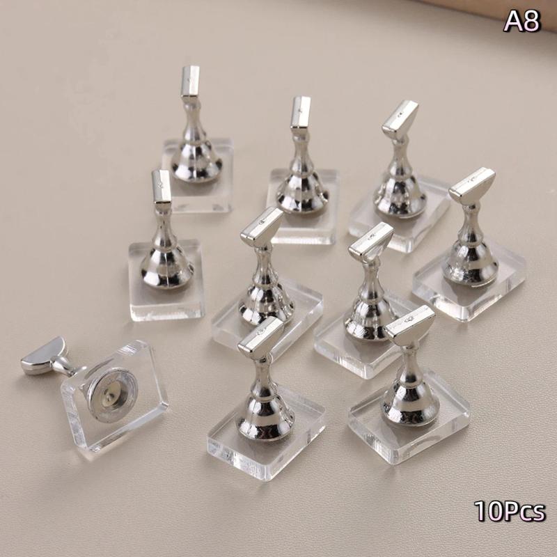 Non-Magnetic Acrylic Nail Stand Nail Chess Nail Practice Stand False For Cat Eye Gel Press On Manicure Stand Tools