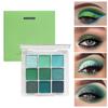 Green Eye Shadow 9 Colors Avocado Color Stage Makeup Pearlescent Matte Nine-square Color Eye Shadow Palette