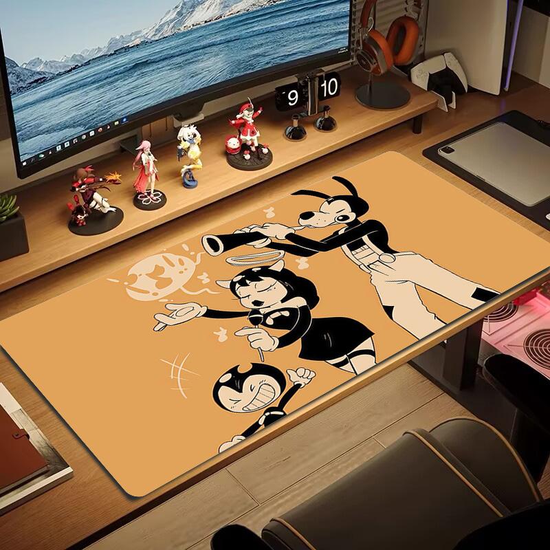 Bendy Print Cushion Non-slip Laptop Tablet Big Mousepad XXL Mat Mini PC Playmat With Lock edge