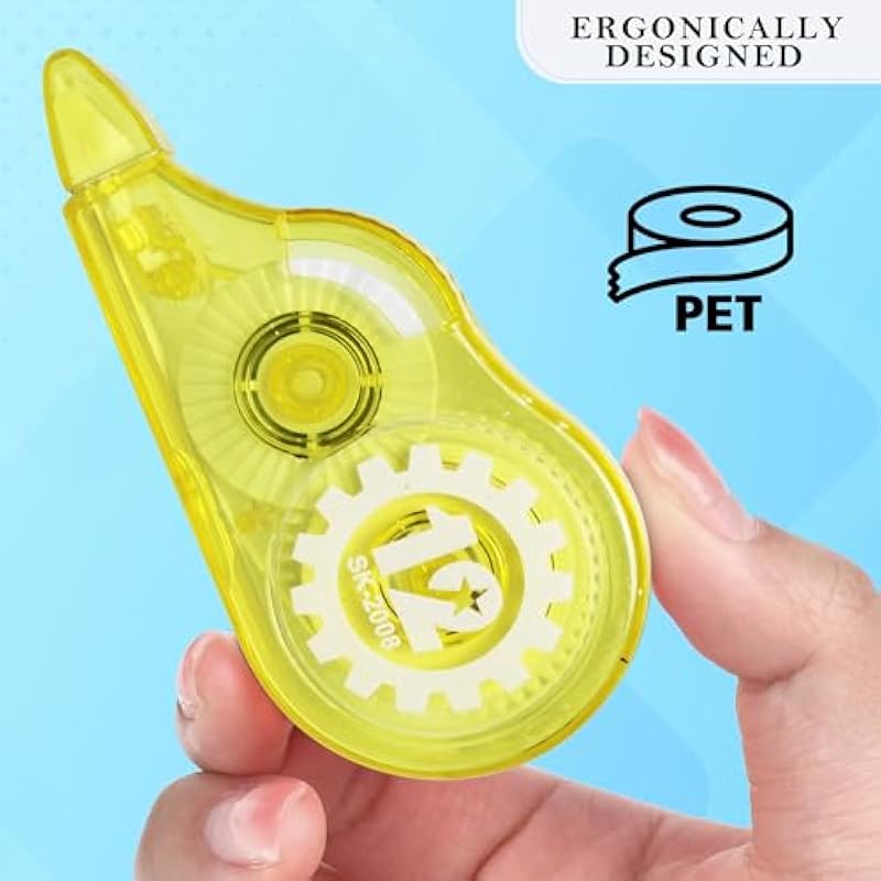 

Glun 12 Meter Multipurpose Correction Tape Pack Of 6, White Strip Error Correction Tape 5Mm Thickness With Front Cap For 11 белый