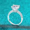 Sterling Silver S925 Moissanite Square Ring for Women - European & American Luxury High-End Festival Gift