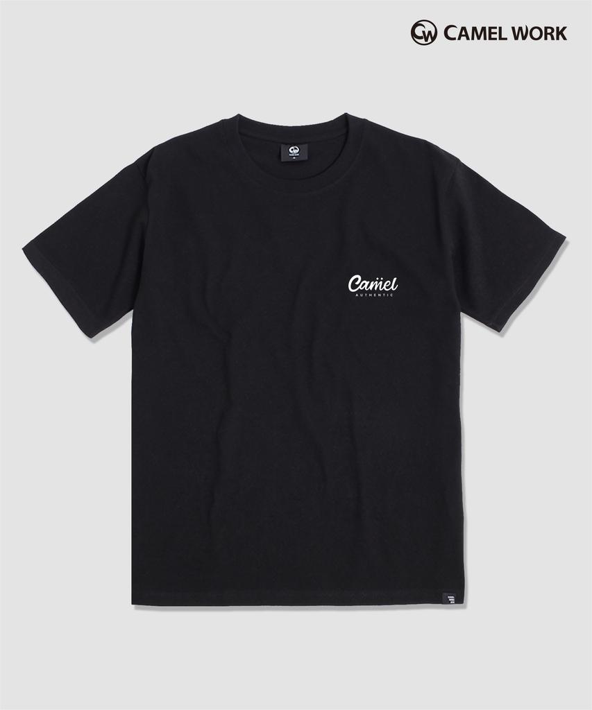 CAMEL WORK Authentic Logo Short Sleeve T-Shirt (Black)