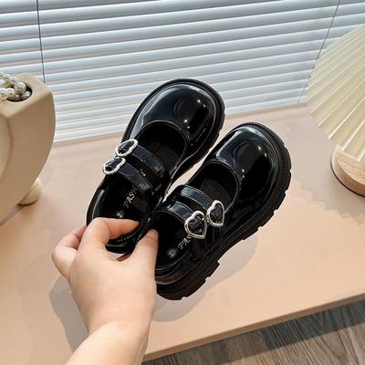 Girls' Shoes Spring and Autumn New Children's Performance Shoes Black Dance Shoes Princess Shoes Large Single Shoes for Children