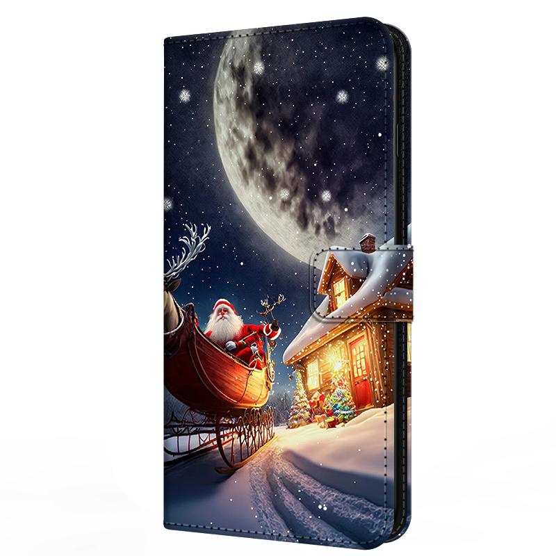 Wallet Cover For Oppo A5 4G 5G Case A5i Pro A5m Flip Stand Book Magnetic Leather Case For Oppo A5x 4G 5G Christmas Cases A 5x
