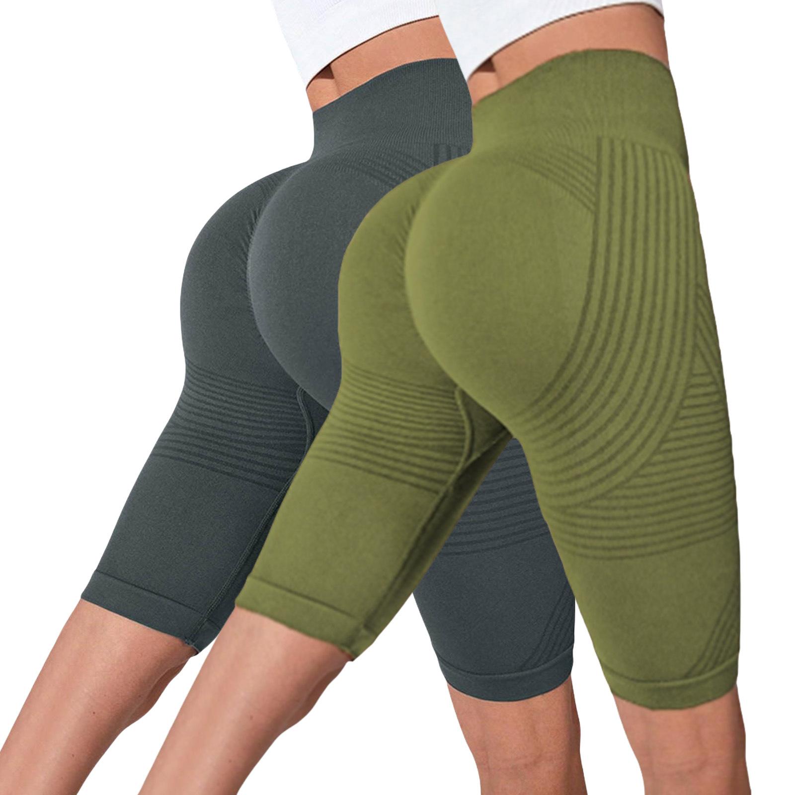 

2PC Women s Casual Seamless Hip Lifting Fitness Pants With Tight Fit And High Waist, Seach Hip Yoga Pants XXL