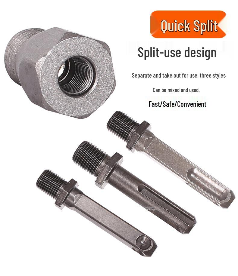 Electric Hammer Impact Drill Converter: Water Drill Adapter & Extension Rod for Wall Hole Opening